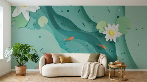 Design SK0002 — Papier peint Asie Encre Bleue — Novomur