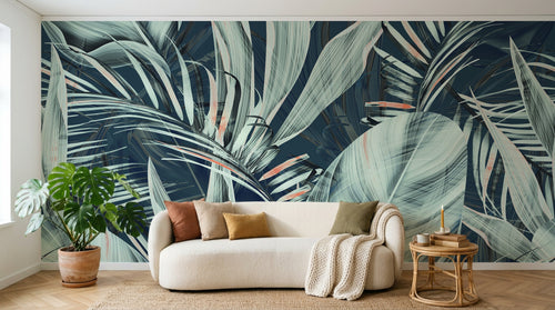 Design SK0176 — Papier peint Palmier Tropical Vert - Collection 2 — Novomur