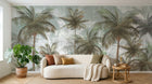 Design SK0694 — Papier peint Palmier Tropical Vintage Sépia — Novomur