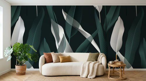 Design SK0704 — Papier peint Palmier Tropical Vert - Collection 2 — Novomur
