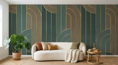 Design SK0975 — Papier peint Art Abstrait Bauhaus Beige - Collection 1 — Novomur