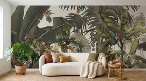 Design SL0006 — Papier peint Palmier Tropical & Jungle Dense — Novomur