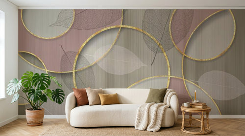 Design SL0082 — Papier peint Art Déco Éventails et Or - Collection 2 — Novomur