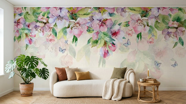 Papier peint Magnolia & Oiseaux - Sur mesure