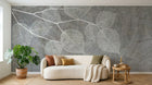Design SL0168 — Papier peint Branche feuilles transparentes blanches gris — Novomur