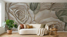 Design SL0189 — Papier peint Roses creme relief 3D peint main — Novomur