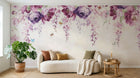Design SL0202 — Papier peint Pivoines glycine cascade rose violet — Novomur