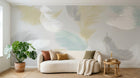 Design SL0398 — Papier peint Plumes multicolores fond gris pale — Novomur