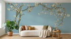 Design SL0498 — Papier peint Amandier fleurs blanches Van Gogh fond bleu — Novomur