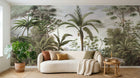 Design SL0521 — Papier peint Paysage tropical palmiers vintage aquarelle — Novomur