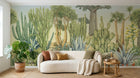 Design SL0708 — Papier peint Cactus agaves desert botanique aquarelle — Novomur