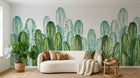 Design SL0822 — Papier peint Cactus colombiens vert pop aquarelle — Novomur