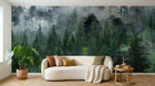 Design SL0835 — Papier peint Foret pins brumeuse photo realiste — Novomur