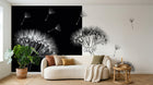 Design ZX0420 — Papier peint Pissenlits noir blanc divise abstrait — Novomur