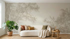 Design ZX0541 — Papier peint Branches glacees argentees fond creme — Novomur