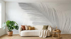 Design ZX0674 — Papier peint Plumes blanches gros plan minimaliste — Novomur