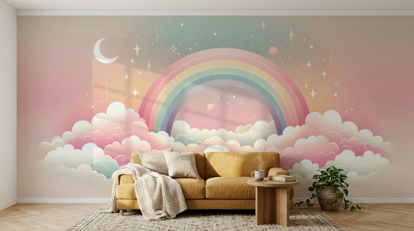 variant:A0007 | salon_04_hygge_mustard已做 — Licorne Feerique Creme — papier peint Novomur