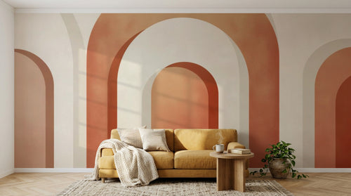 Design A0155 — Papier peint Art Abstrait Bauhaus Beige - Collection 2 — Novomur