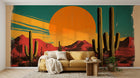 Design A0175 — Papier peint Paysage Désert et Cactus — Novomur