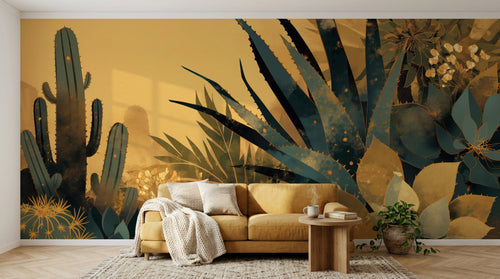 Design A0685 — Papier peint Paysage Désert et Cactus — Novomur