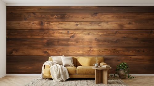 Design A0710 — Papier peint Bois Rustique Brun - Collection 1 — Novomur