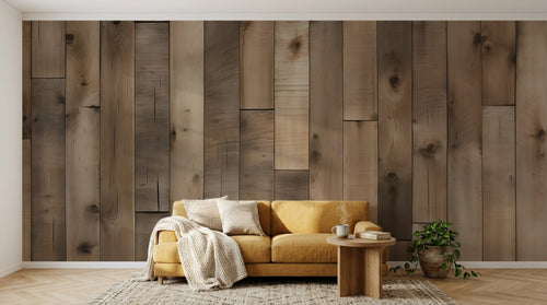 Design D0996 — Papier peint Bois Rustique Brun - Collection 2 — Novomur