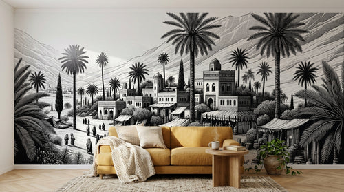 Design F0310 — Papier peint Paysage Désert et Cactus — Novomur