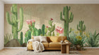 Design ZX0531 — Papier peint Cactus fleurs roses dunes desertiques — Novomur
