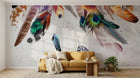 Design ZX0685 — Papier peint Plumes multicolores attrape-reves boho — Novomur