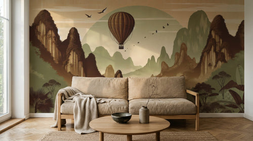 Design A0055 — Papier peint Paysage Montagne Minimaliste - Collection 2 — Novomur