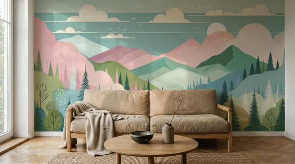 Papier peint Paysage Montagne - Sur mesure