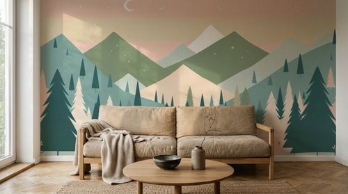 Design A0310 — Papier peint Paysage Montagne Minimaliste - Collection 2 — Novomur
