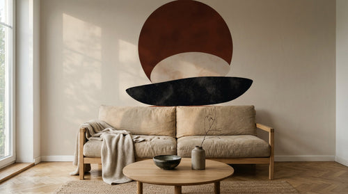 Design A0348 — Papier peint Art Abstrait Bauhaus Beige - Collection 2 — Novomur
