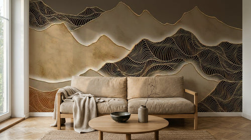 Design D0326 — Papier peint Paysage Montagne Minimaliste - Collection 1 — Novomur