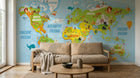 Design SK0340 — Papier peint Carte du Monde Enfant — Novomur