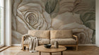 Design SL0189 — Papier peint Roses creme relief 3D peint main — Novomur