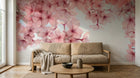 Design ZX0547 — Papier peint Cerisier rose dense fond bleu chinoiserie — Novomur