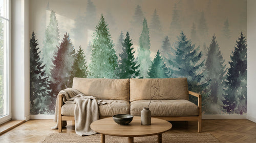 Design A0110 — Papier peint Forêt Pins et Sapins - Collection 2 — Novomur