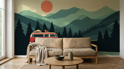 Design A0156 — Papier peint Paysage Montagne Minimaliste - Collection 2 — Novomur