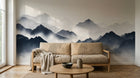 Design A0157 — Papier peint Asie Encre Noire Montagne — Novomur