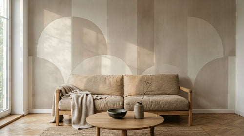 Design A0200 — Papier peint Art Abstrait Bauhaus Beige - Collection 1 — Novomur