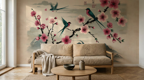 Design A0204 — Papier peint Cerisier Rose — Novomur