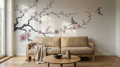 Design A0214 — Papier peint Cerisier Rose — Novomur