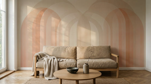 Design A0218 — Papier peint Art Abstrait Bauhaus Beige - Collection 2 — Novomur