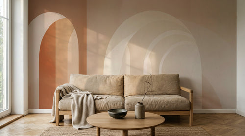 Design A0219 — Papier peint Art Abstrait Bauhaus Beige - Collection 1 — Novomur