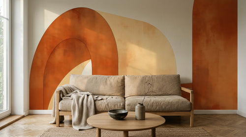 Design A0221 — Papier peint Art Abstrait Bauhaus Beige - Collection 2 — Novomur