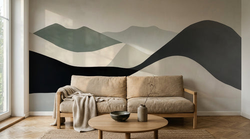 Design A0346 — Papier peint Paysage Montagne Minimaliste - Collection 2 — Novomur