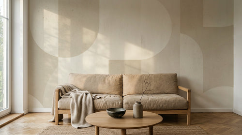 Design A0366 — Papier peint Art Abstrait Bauhaus Beige - Collection 2 — Novomur