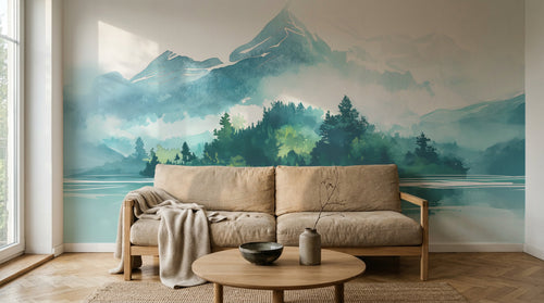 Design A0525 — Papier peint Paysage Montagne Réaliste — Novomur