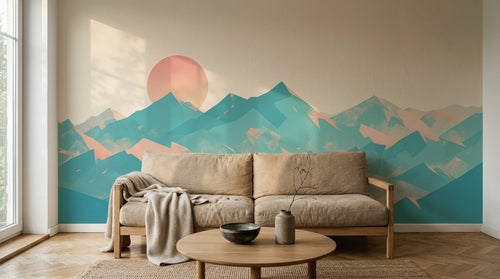 Design A0555 — Papier peint Paysage Montagne Minimaliste - Collection 2 — Novomur